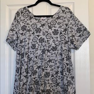 Grey and black floral LuLaRoe Carly